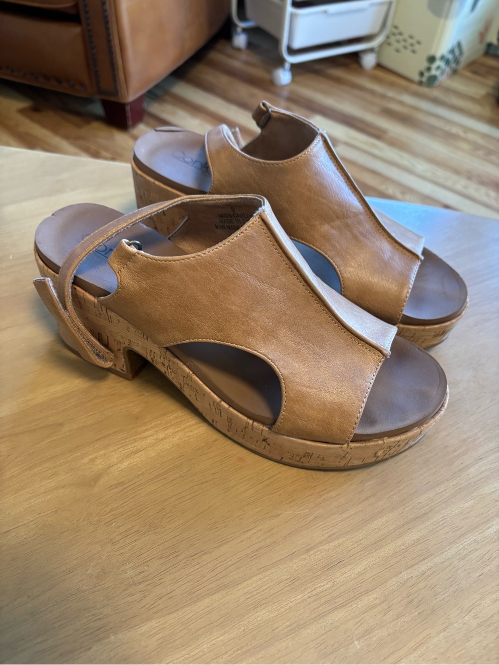 Corky’s Wedge Slingback Sandals in Tan